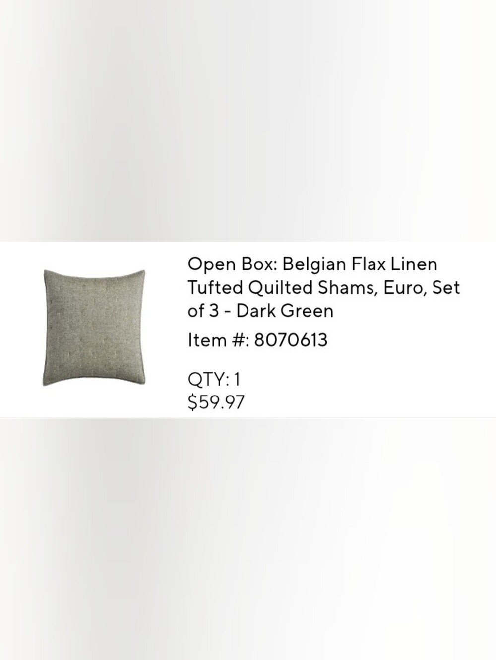 Pottery Barn Belgian Flax Linen Euro Shams